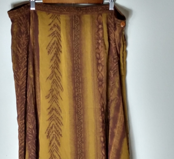 Kloz Studio 1X Tan Golden Midi Maxi Skirt Plus - Picture 5 of 8